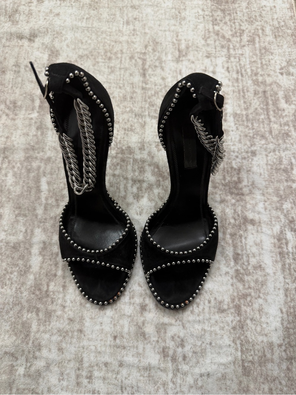 Alexander Wang Black Studded Chain Heels size 38